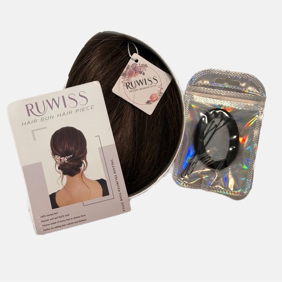 9" Brown Claw Clip Ponytail Extension | Human Hair Brown Extension - Picture 3 of 3